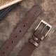 Men's premium leather belt with classic buckle elegant brown 100 cm Paolo Peruzzi PG-08-BR-100