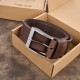 Men's premium leather belt with classic buckle elegant brown 100 cm Paolo Peruzzi PG-08-BR-100