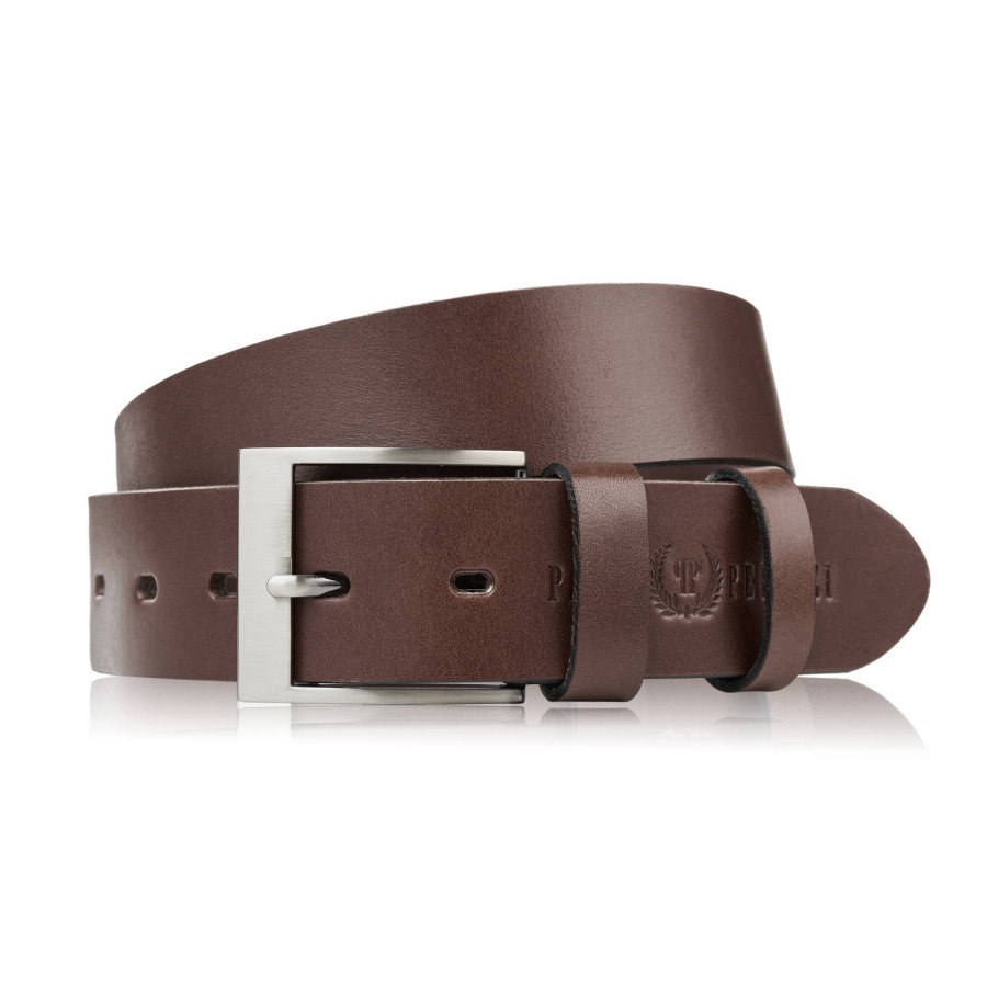 Curea din piele premium pentru bărbați cu cataramă clasică maro elegant 100 cm Paolo Peruzzi PG-08-BR-100