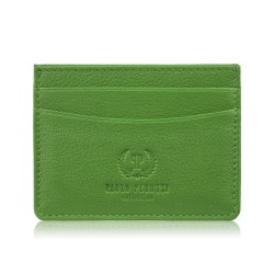 Etui na karty i wizytówki skórzane minimalistyczne praktyczne etui zielone Paolo Peruzzi T-151-GR