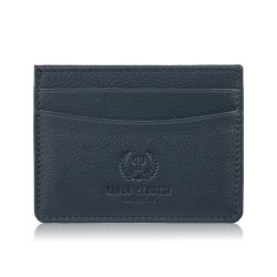 Etui na karty i wizytówki skórzane minimalistyczne praktyczne etui granatowe Paolo Peruzzi T-151-NV