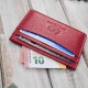 Etui na karty i wizytówki skórzane minimalistyczne praktyczne etui czerwone Paolo Peruzzi T-151-RD