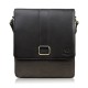 Men's leather and cotton canvass shoulder bag black Paolo Peruzzi AY-01-BL