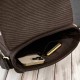 Men's leather and cotton canvass shoulder bag black Paolo Peruzzi AY-01-BL