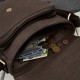 Men's leather and cotton canvass shoulder bag black Paolo Peruzzi AY-01-BL