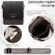 Men's leather and cotton canvass shoulder bag black Paolo Peruzzi AY-01-BL