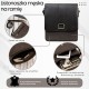 Men's leather and cotton canvass shoulder bag black Paolo Peruzzi AY-01-BL