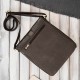 Men's leather and cotton canvass shoulder bag black Paolo Peruzzi AY-01-BL