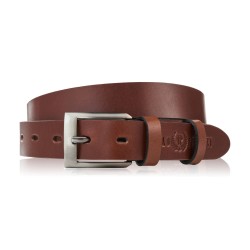 Pasek męski skórzany premium z klasyczną klamrą elegancki koniakowy 110 cm Paolo Peruzzi PG-09-CG-110