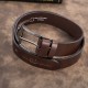 Men's premium leather belt with classic buckle elegant brown 100 cm Paolo Peruzzi PG-10-BR-100