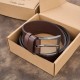 Men's premium leather belt with classic buckle elegant brown 100 cm Paolo Peruzzi PG-10-BR-100