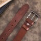 Men's premium leather belt with classic buckle elegant cognac 100 cm Paolo Peruzzi PG-10-CG-100