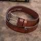 Men's premium leather belt with classic buckle elegant cognac 100 cm Paolo Peruzzi PG-10-CG-100