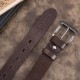 Men's premium leather belt with classic buckle elegant dark brown 100 cm Paolo Peruzzi PG-10-DBR-100