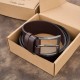 Men's premium leather belt with classic buckle elegant dark brown 100 cm Paolo Peruzzi PG-10-DBR-100