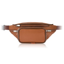 Men's leather classic belt kidney pouch cognac Abruzzo ABR-41-CG