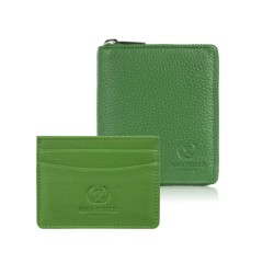 Set cadou pentru ea Portofel verde pentru femei T-139 și portcard din piele T-151 Paolo Peruzzi ZUP-143-GR