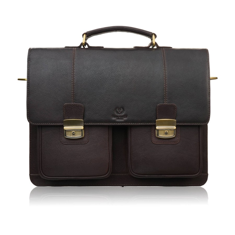Men's document briefcase leather travel briefcase Paolo Peruzzi AY-03-BR