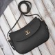 Women's synthetic leather classic black shoulder bag SP-21-BL