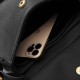 Women's synthetic leather classic black shoulder bag SP-21-BL