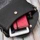 Women's synthetic leather classic black shoulder bag SP-21-BL