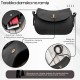Women's synthetic leather classic black shoulder bag SP-21-BL