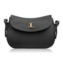 Women's synthetic leather classic black shoulder bag SP-21-BL