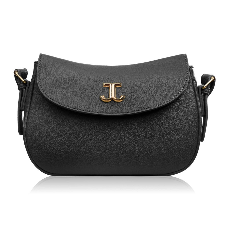 Women's synthetic leather classic black shoulder bag SP-21-BL