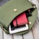 Women's green synthetic leather shoulder bag SP-21-GRE