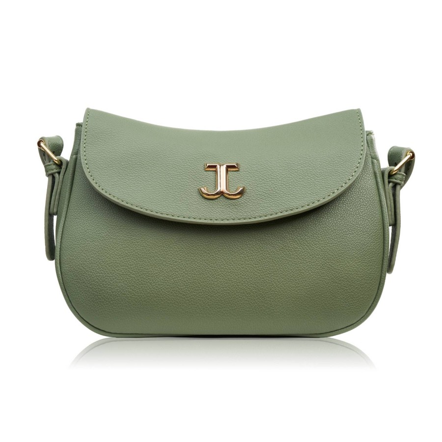 Women's green synthetic leather shoulder bag SP-21-GRE