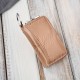 Leather key case beige lacquered with floral motif SP-22-RBG