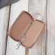 Leather key case beige lacquered with floral motif SP-22-RBG