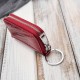 Leather key case red lacquered leather with croco embossing SP-22-CRD