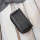 Leather key case red lacquered leather with croco embossing SP-22-CRD