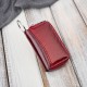 Cutie de chei din piele lăcuită roșie cu relief croco SP-22-CRD