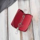 Leather key case red lacquered leather with croco embossing SP-22-CRD