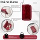 Leather key case red lacquered leather with croco embossing SP-22-CRD