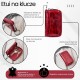 Leather key case red lacquered with tinted design SP-22-JRD