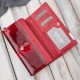 Skórzany czerwony lakierowany portfel damski SP-16-RD