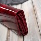 Skórzany czerwony lakierowany portfel damski SP-16-RD
