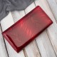 Skórzany czerwony lakierowany portfel damski SP-16-RD