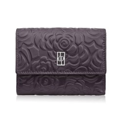 Women's burgundy leather wallet in horizontal orientation RFID Paolo Peruzzi AL-15-BGD