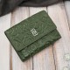 Women's leather wallet green in horizontal orientation RFID Paolo Peruzzi AL-15-GB