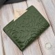 Women's leather wallet green in horizontal orientation RFID Paolo Peruzzi AL-15-GB