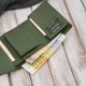 Women's leather wallet green in horizontal orientation RFID Paolo Peruzzi AL-15-GB