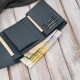 Women's leather wallet navy blue in horizontal orientation RFID Paolo Peruzzi AL-15-NV