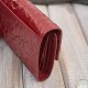 Women's leather wallet red in horizontal orientation RFID Paolo Peruzzi AL-15-RD