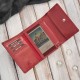 Women's leather wallet red in horizontal orientation RFID Paolo Peruzzi AL-15-RD