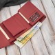 Women's leather wallet red in horizontal orientation RFID Paolo Peruzzi AL-15-RD