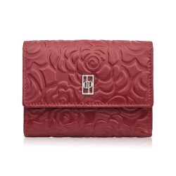 Women's leather wallet red in horizontal orientation RFID Paolo Peruzzi AL-15-RD
